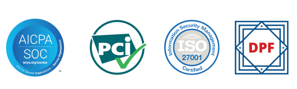 Compliance Certifications (SOC2, PCI, ISO 27001, DPF)